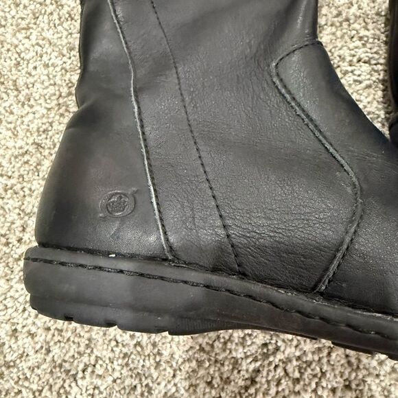 Born Caladium Tall Tie Black Lace Up Riding Leather Boot - Picture 5 of 11